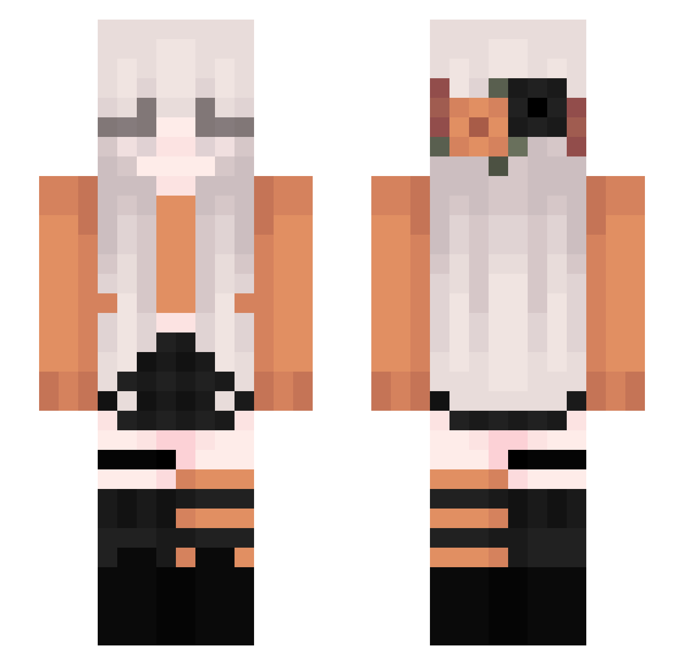 SleepyMilk_ Minecraft skin, front and back view