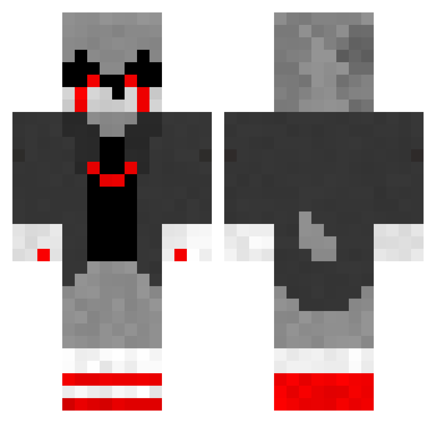 Madstudent1055 Minecraft skin, front and back view