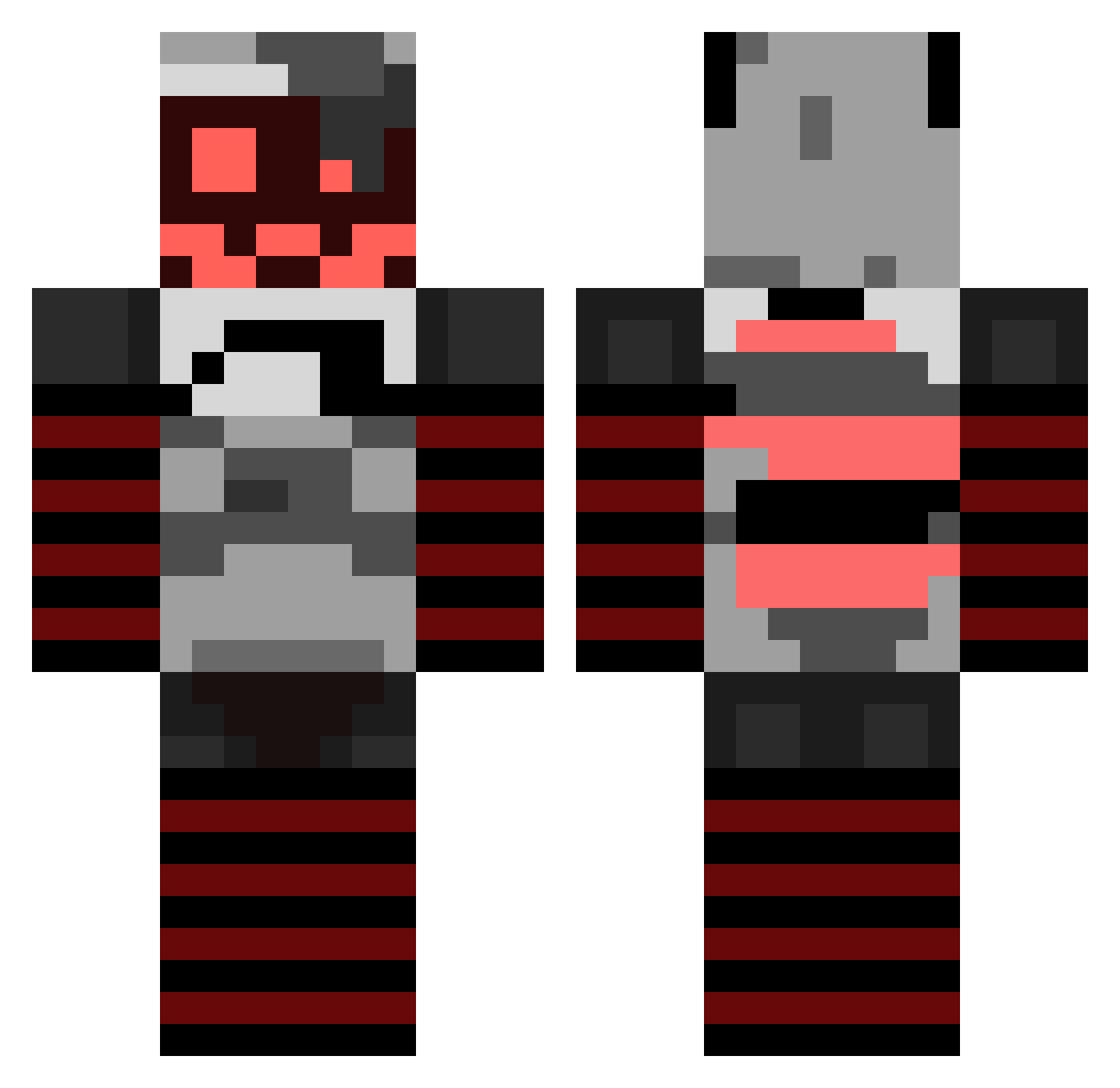 The_Mr_CakeTTV Minecraft skin, front and back view