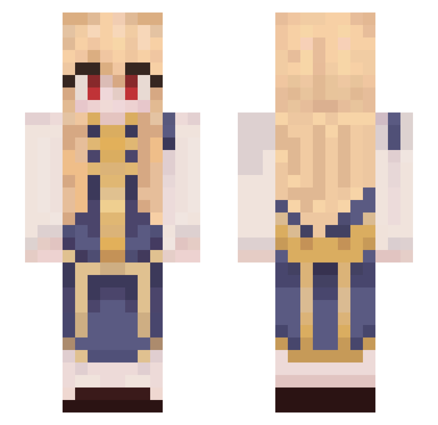 HanaemiDesu Minecraft skin, front and back view