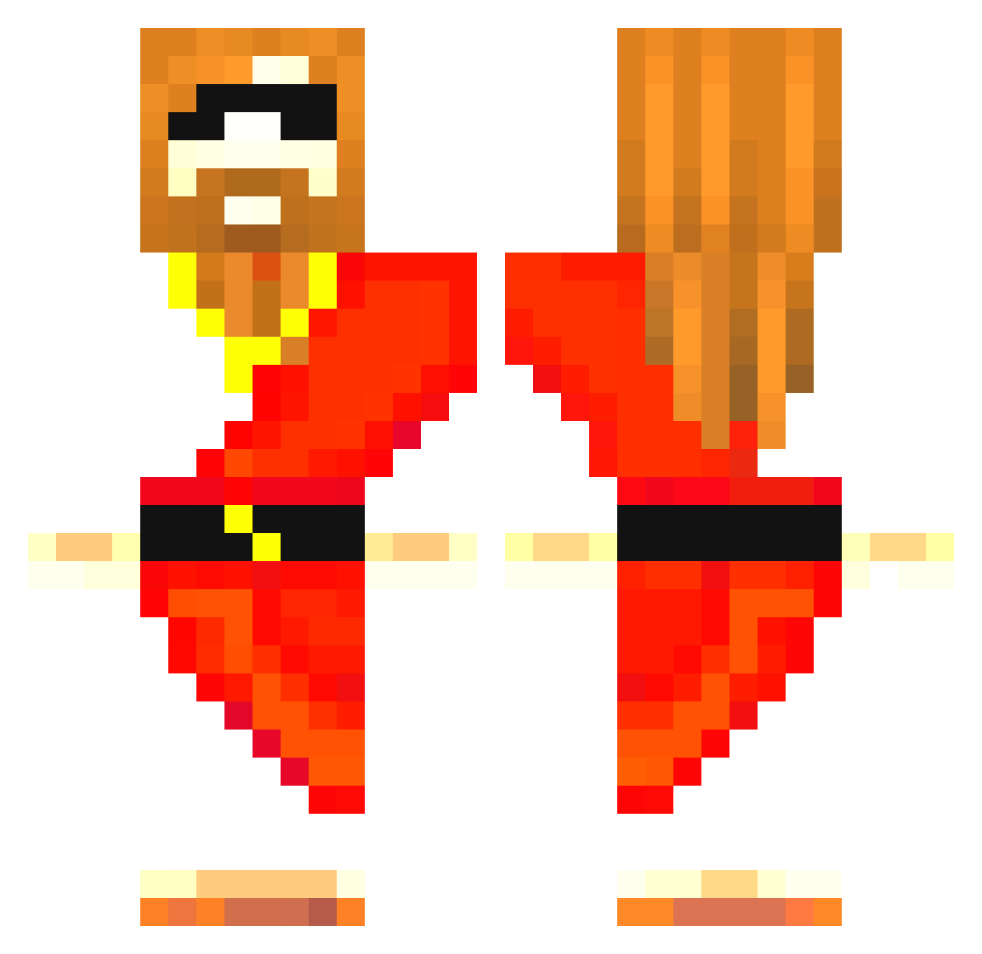 Boss_Bandit_16 Minecraft skin, front and back view