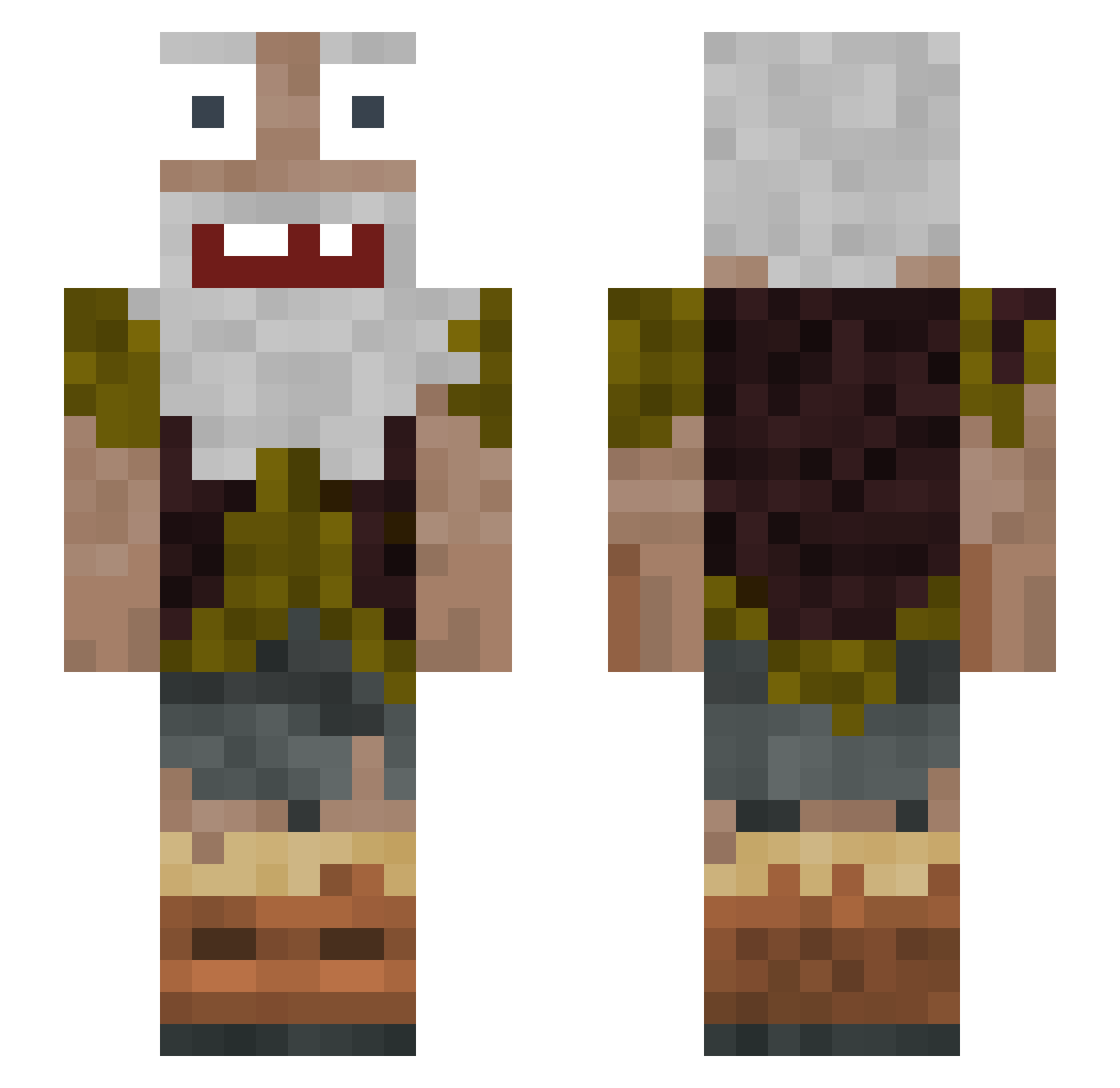 SpookySpanish Minecraft skin, front and back view