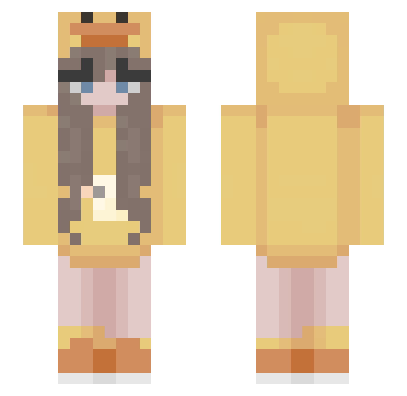 Larzman Minecraft skin, front and back view