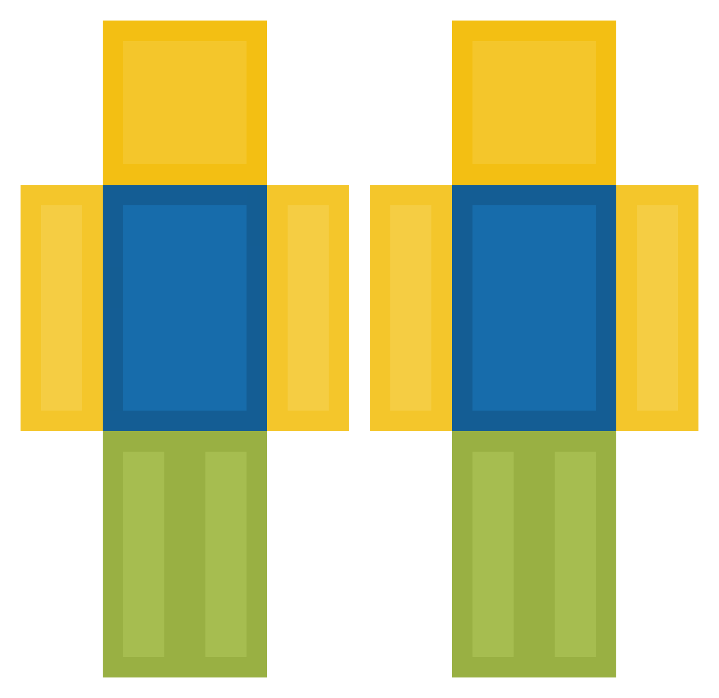 wojtinii Minecraft skin, front and back view