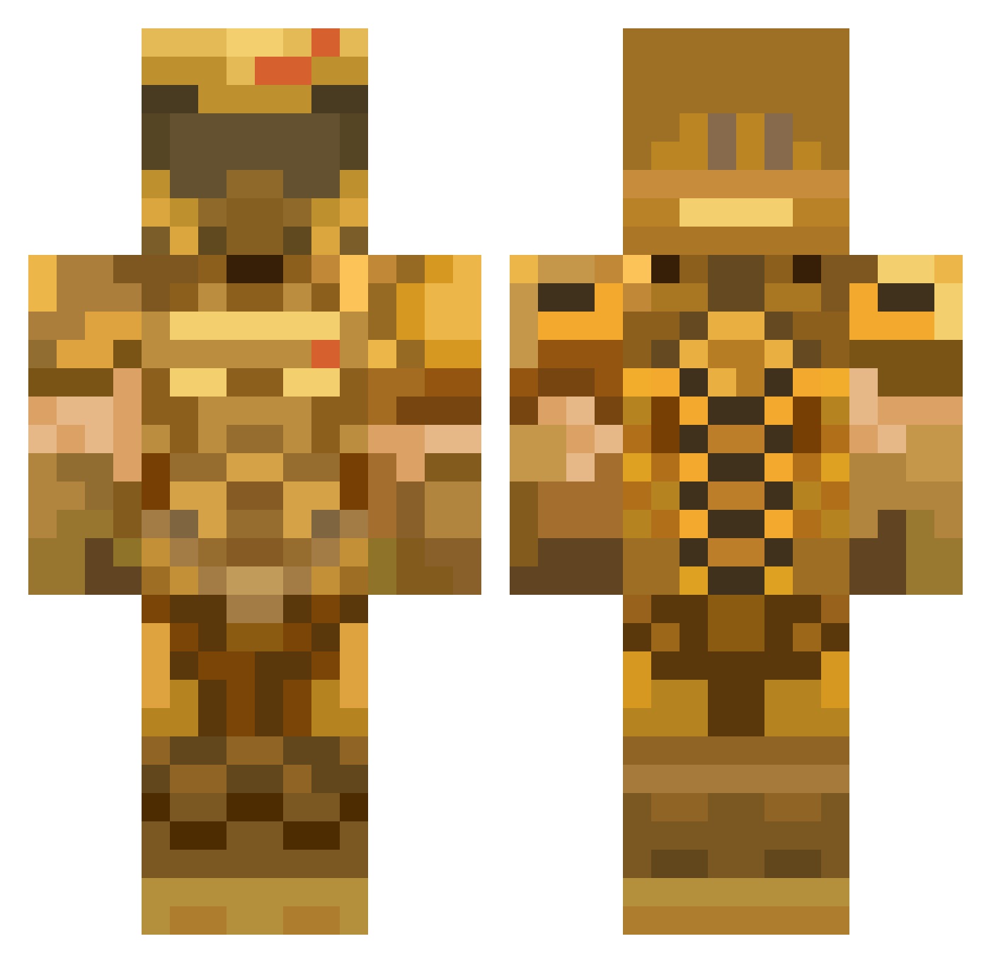 Trachis Minecraft skin, front and back view