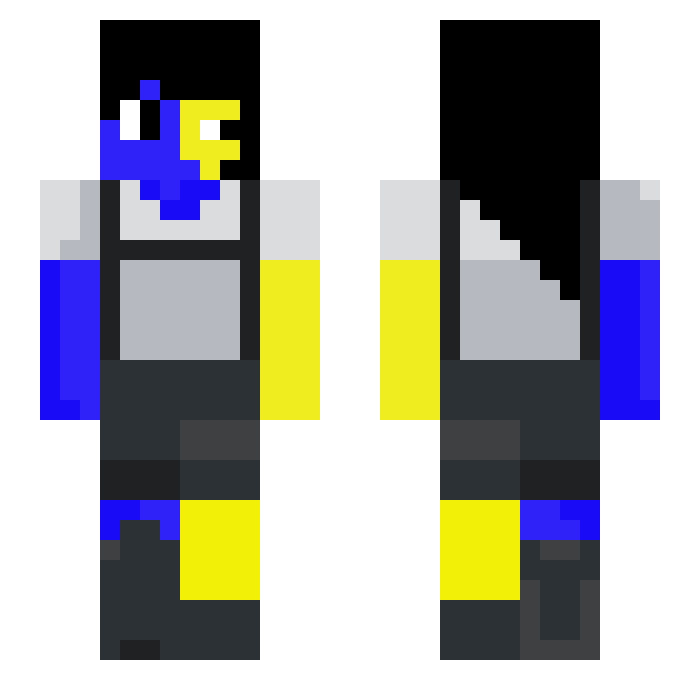 Pierceisgone Minecraft skin, front and back view