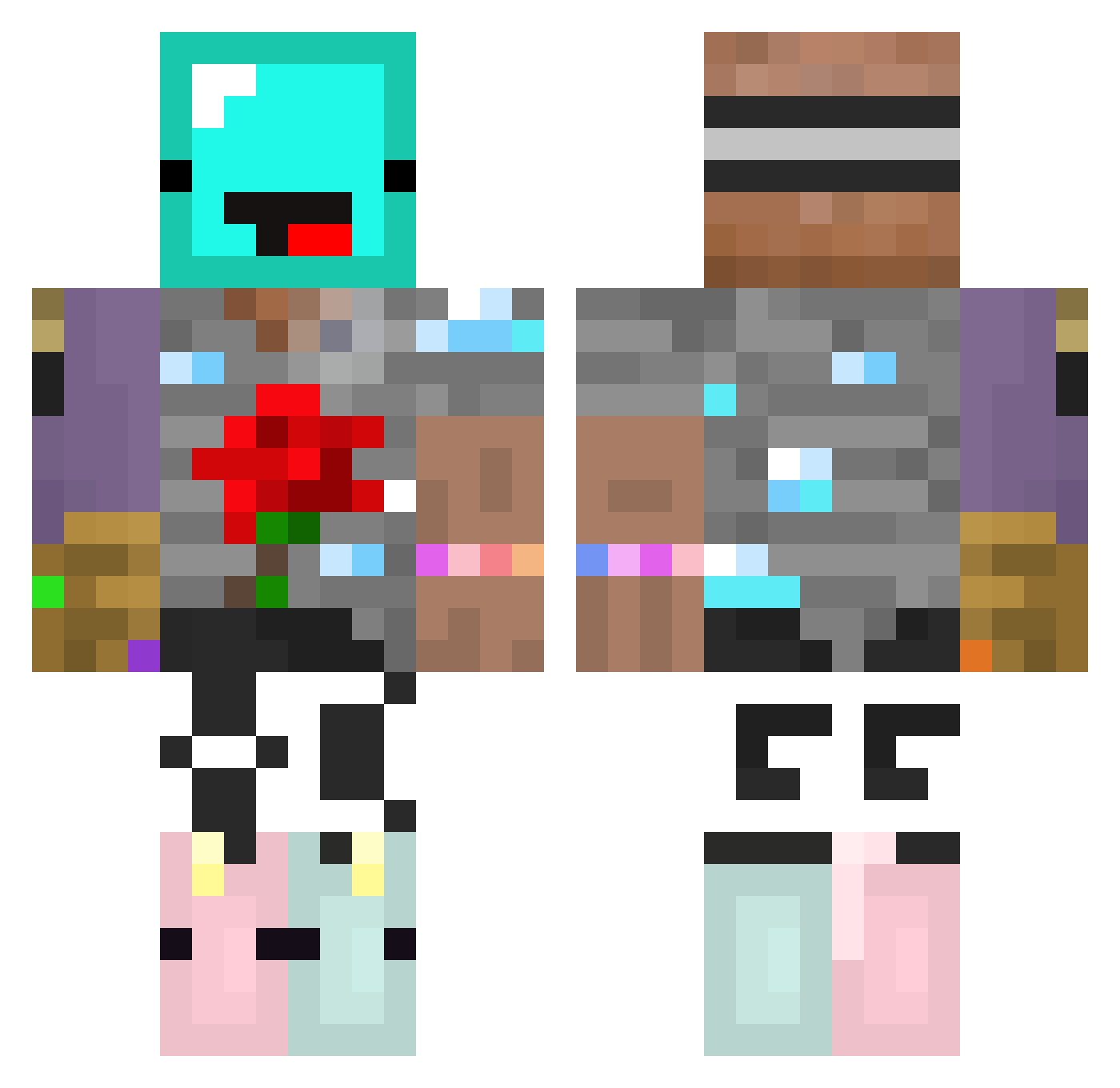 imtya Minecraft skin, front and back view