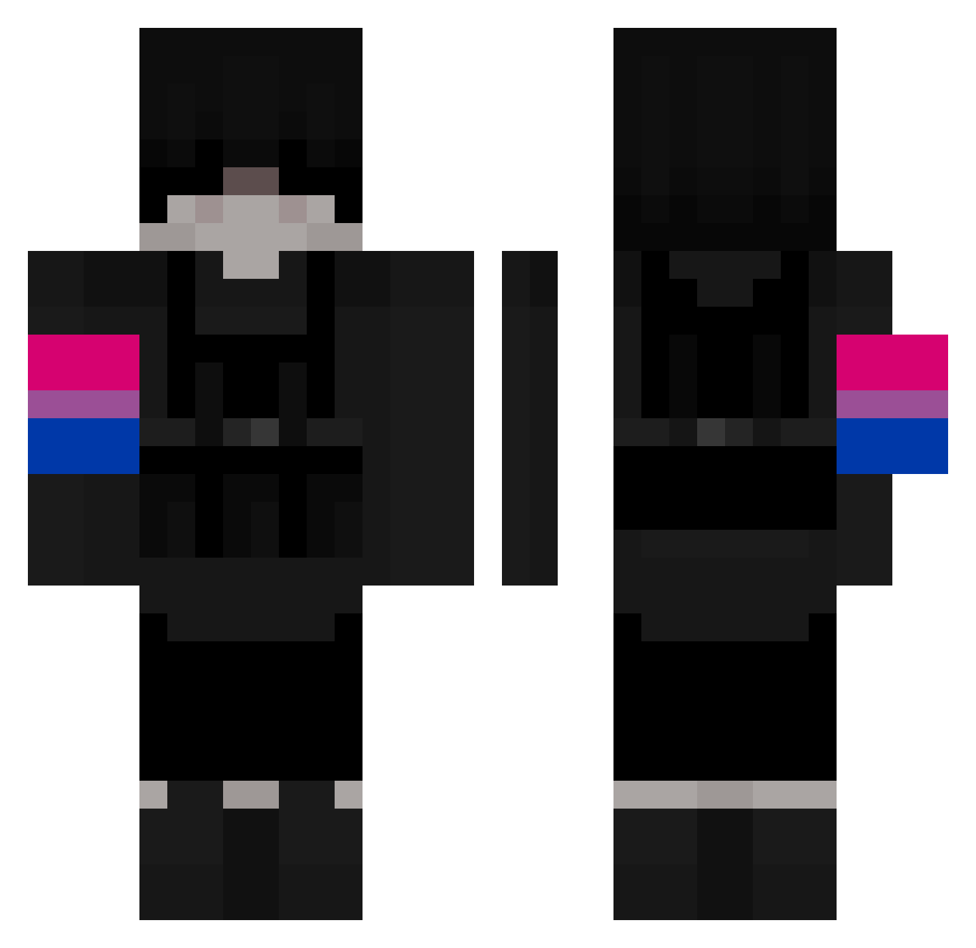OT1K Minecraft skin, front and back view