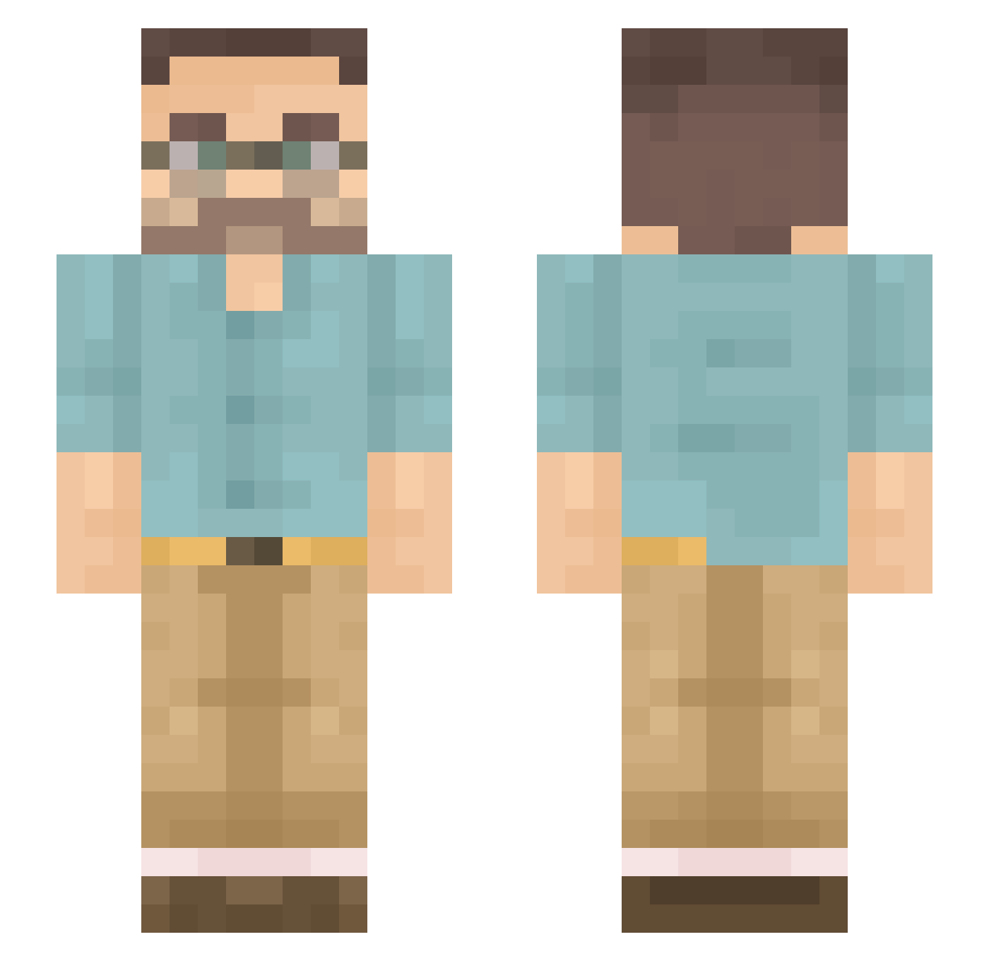 Dany411 Minecraft skin, front and back view