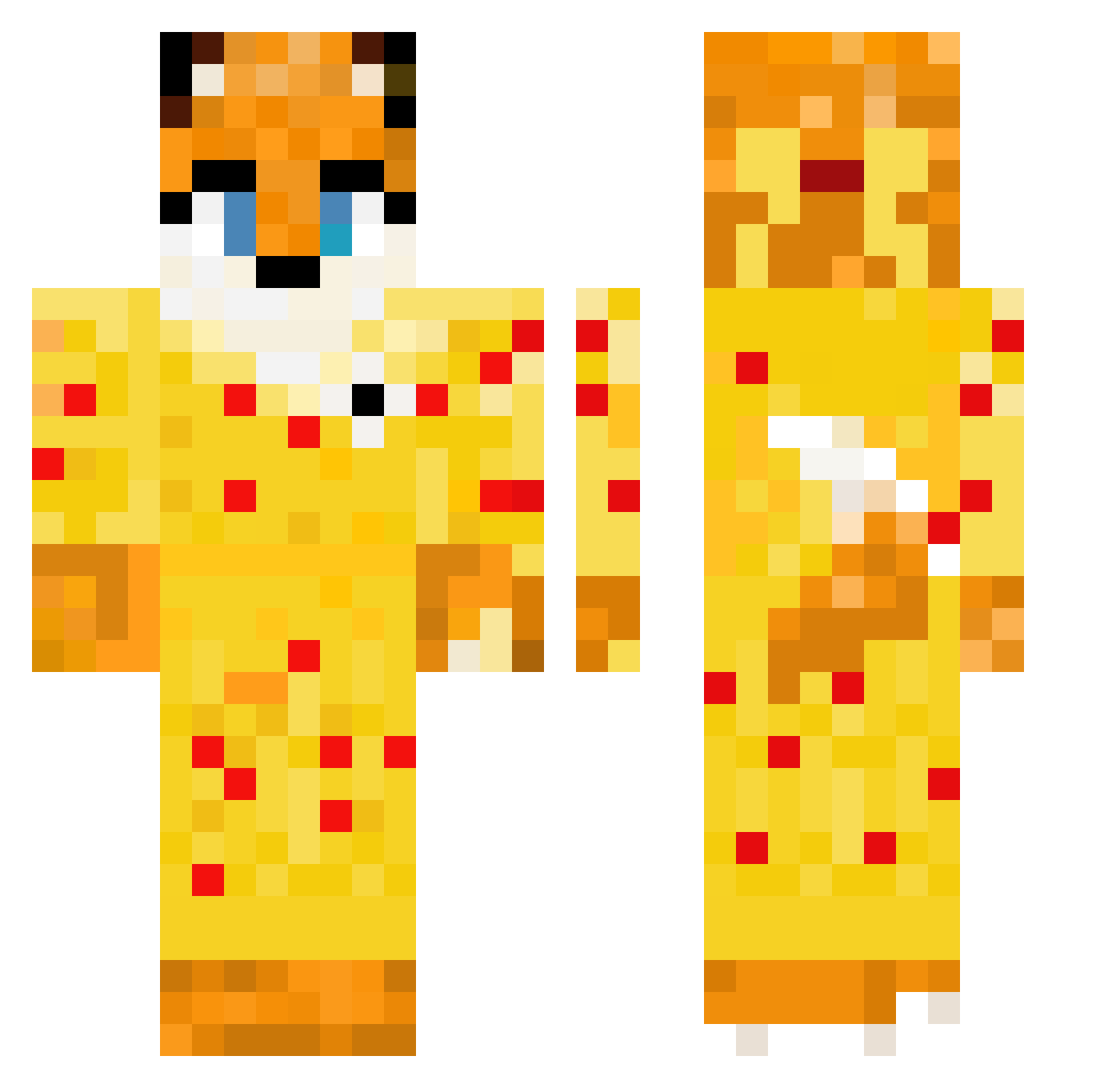 w4mpus Minecraft skin, front and back view