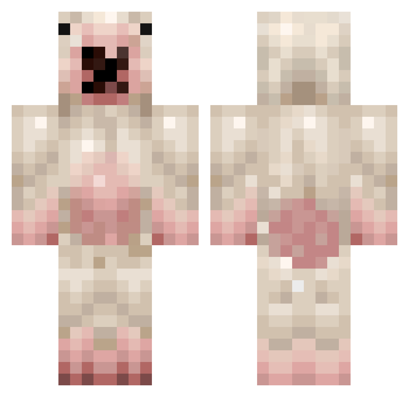 adamreeve89 Minecraft skin, front and back view