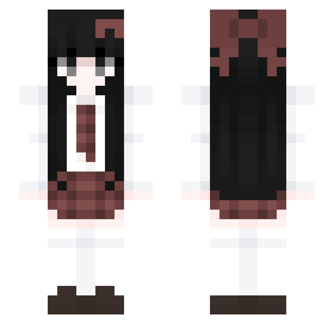 AnifrosHuman Minecraft skin, front and back view