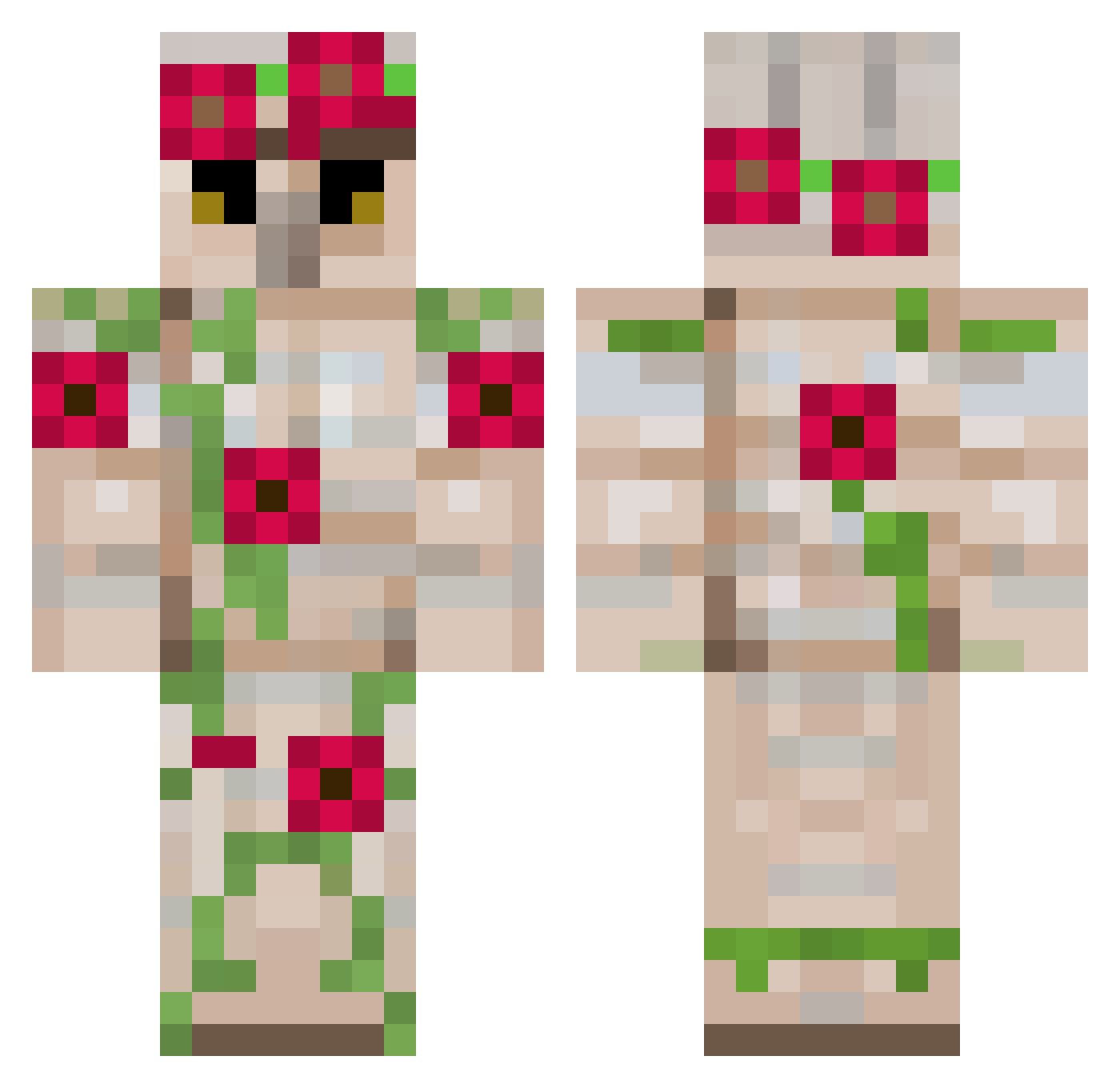 Locojojo93 Minecraft skin, front and back view