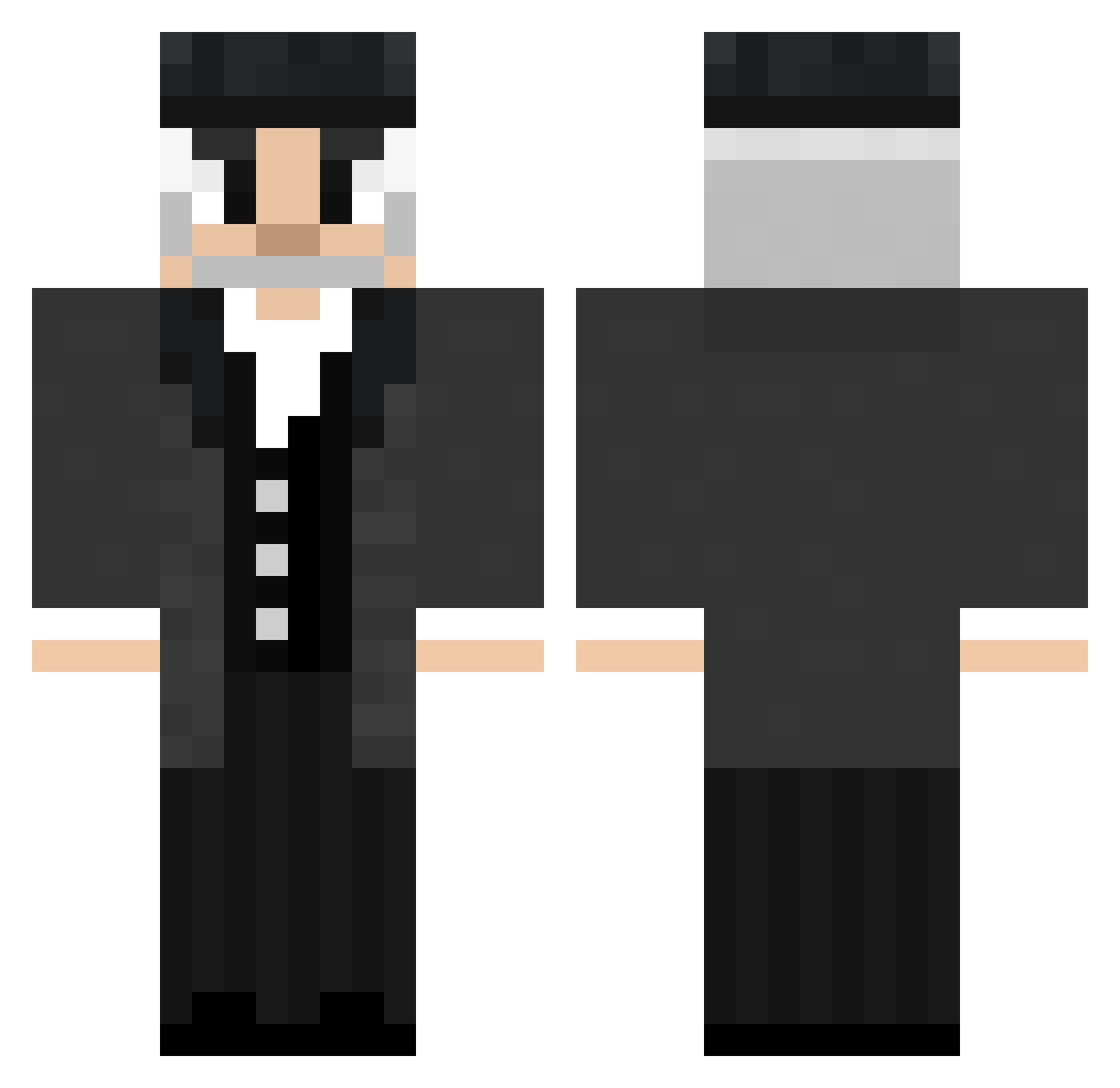 InotSmarty Minecraft skin, front and back view
