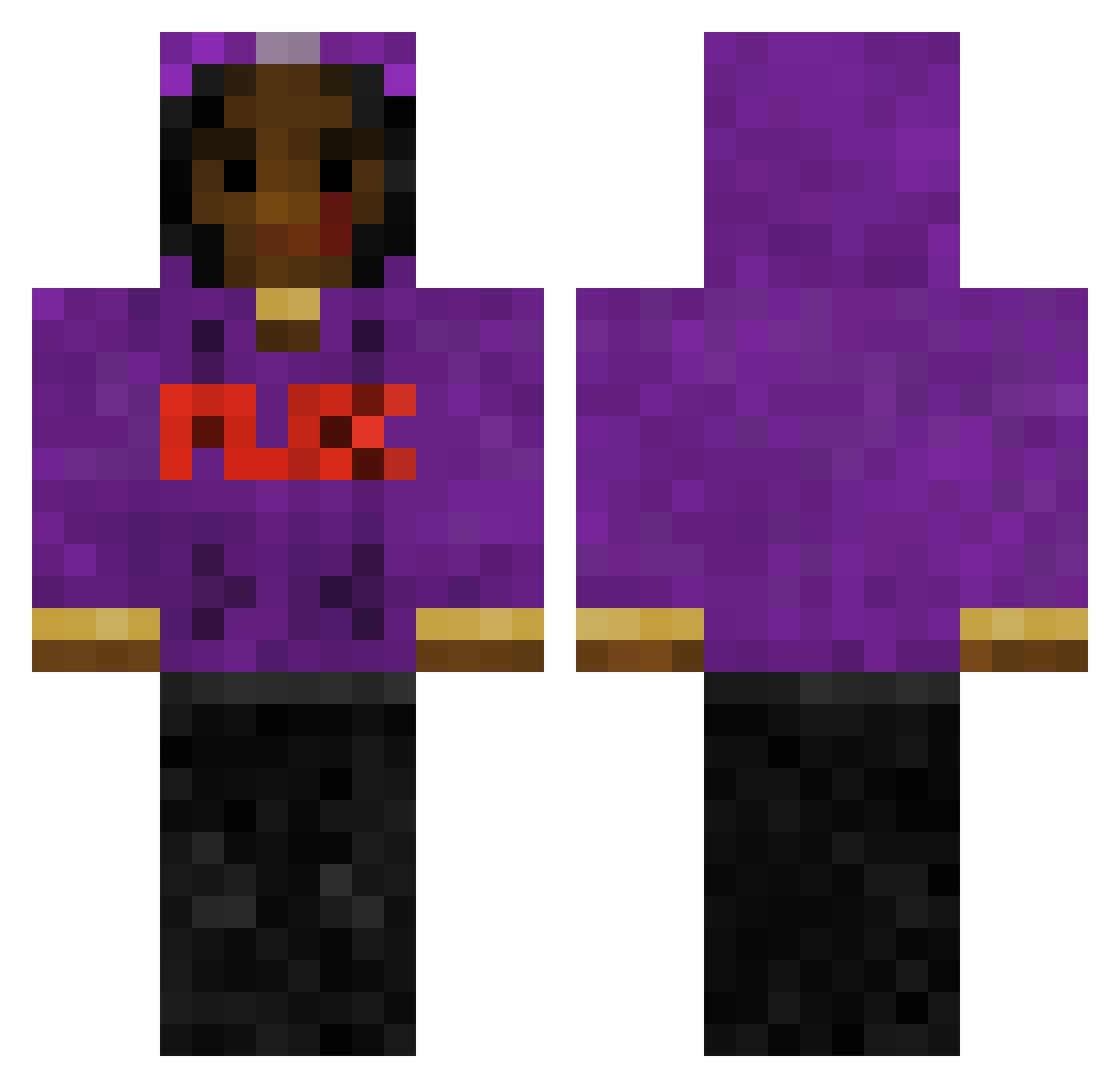 s3dso Minecraft skin, front and back view