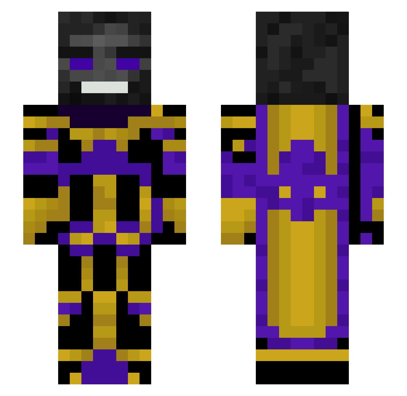 SoulFreak Minecraft skin, front and back view