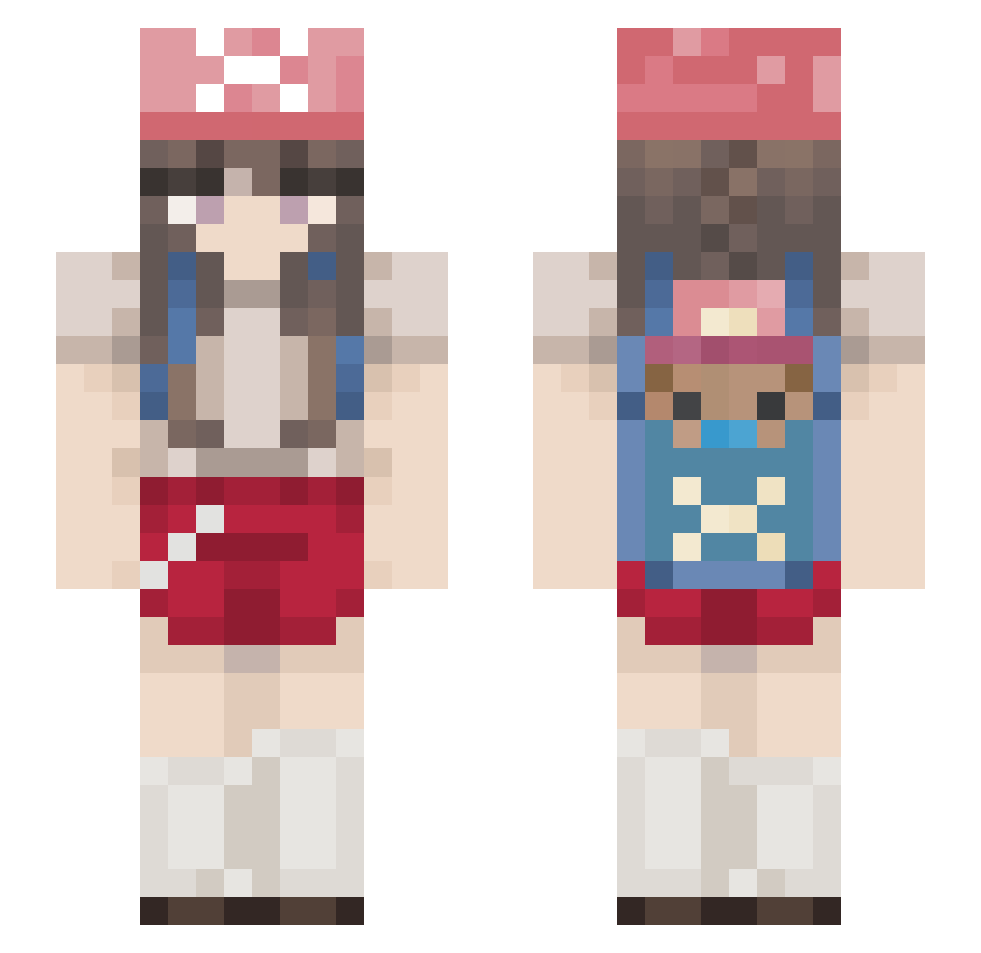 TofuBoku Minecraft skin, front and back view
