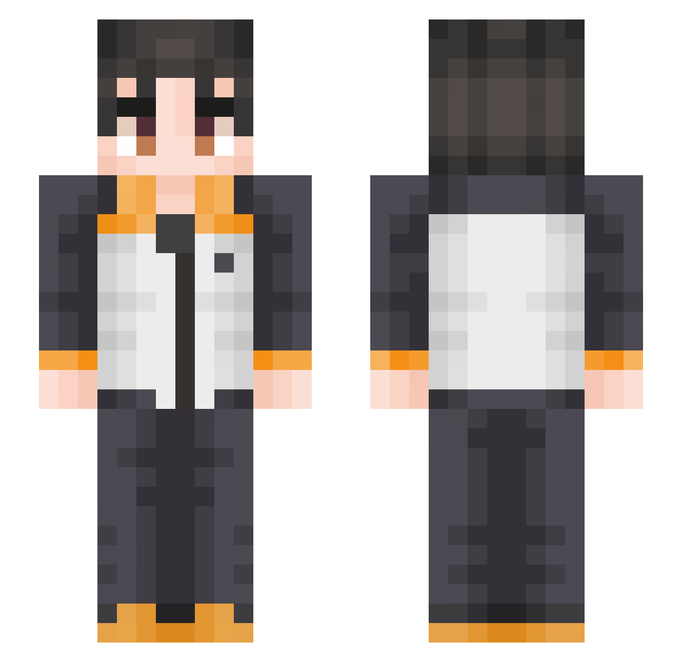 Chava364 Minecraft skin, front and back view