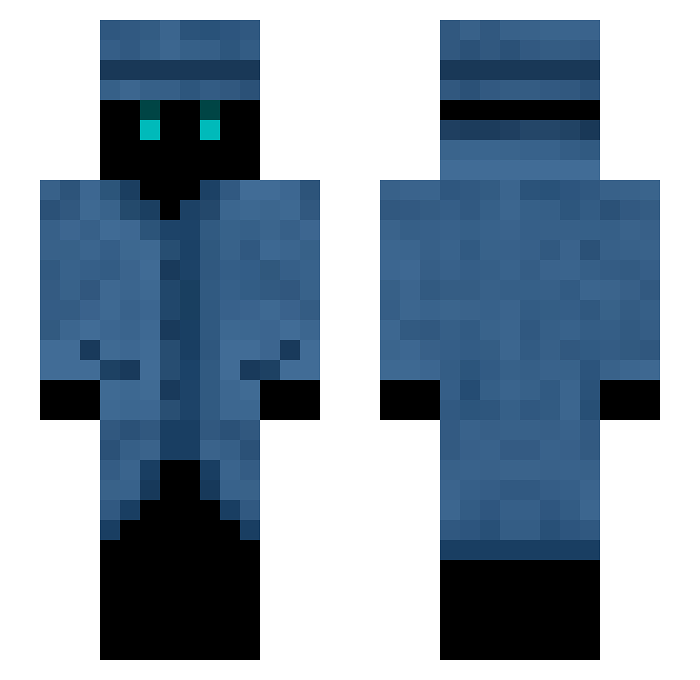 Vergleichlich Minecraft skin, front and back view