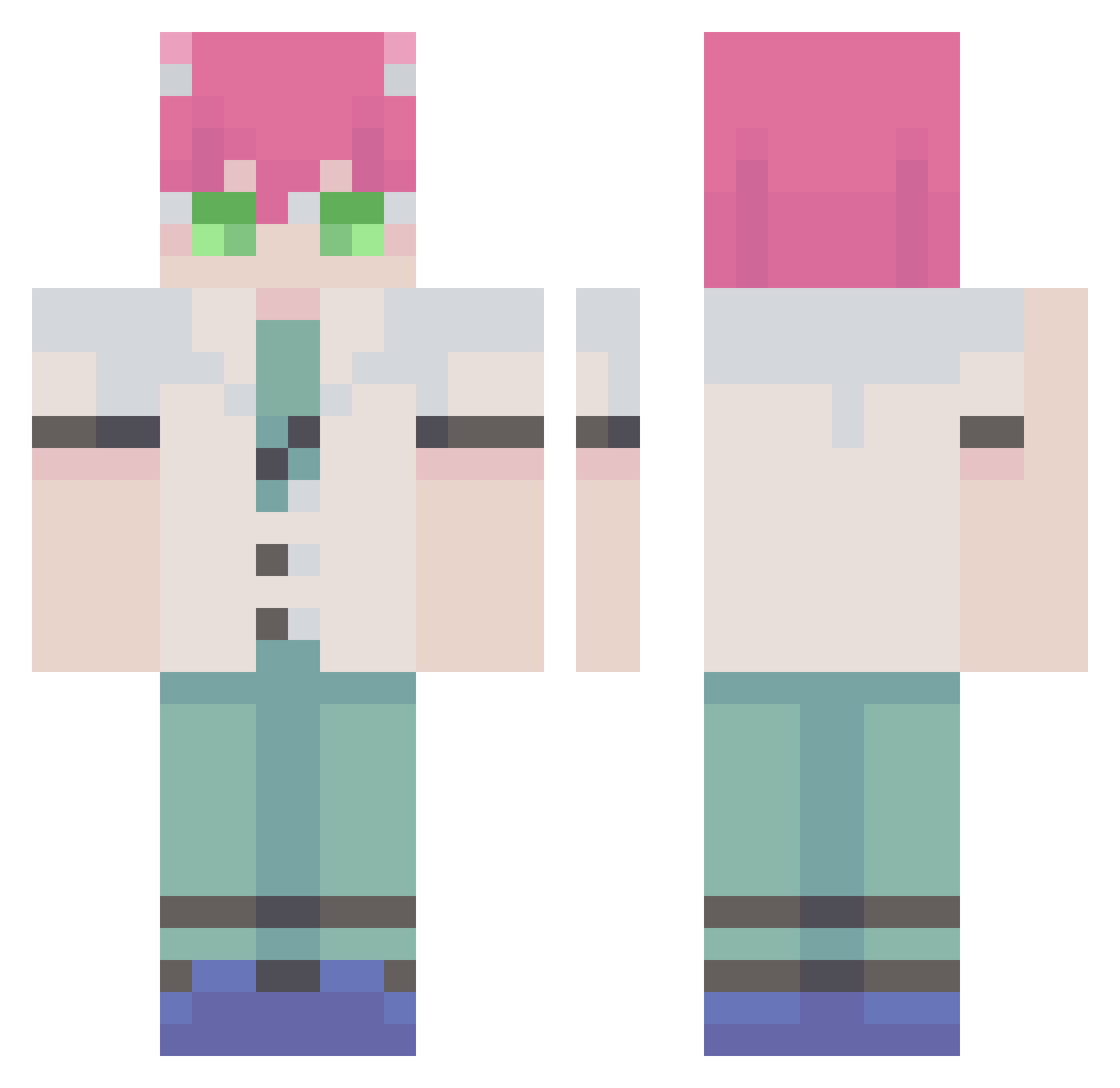brookxgenius Minecraft skin, front and back view