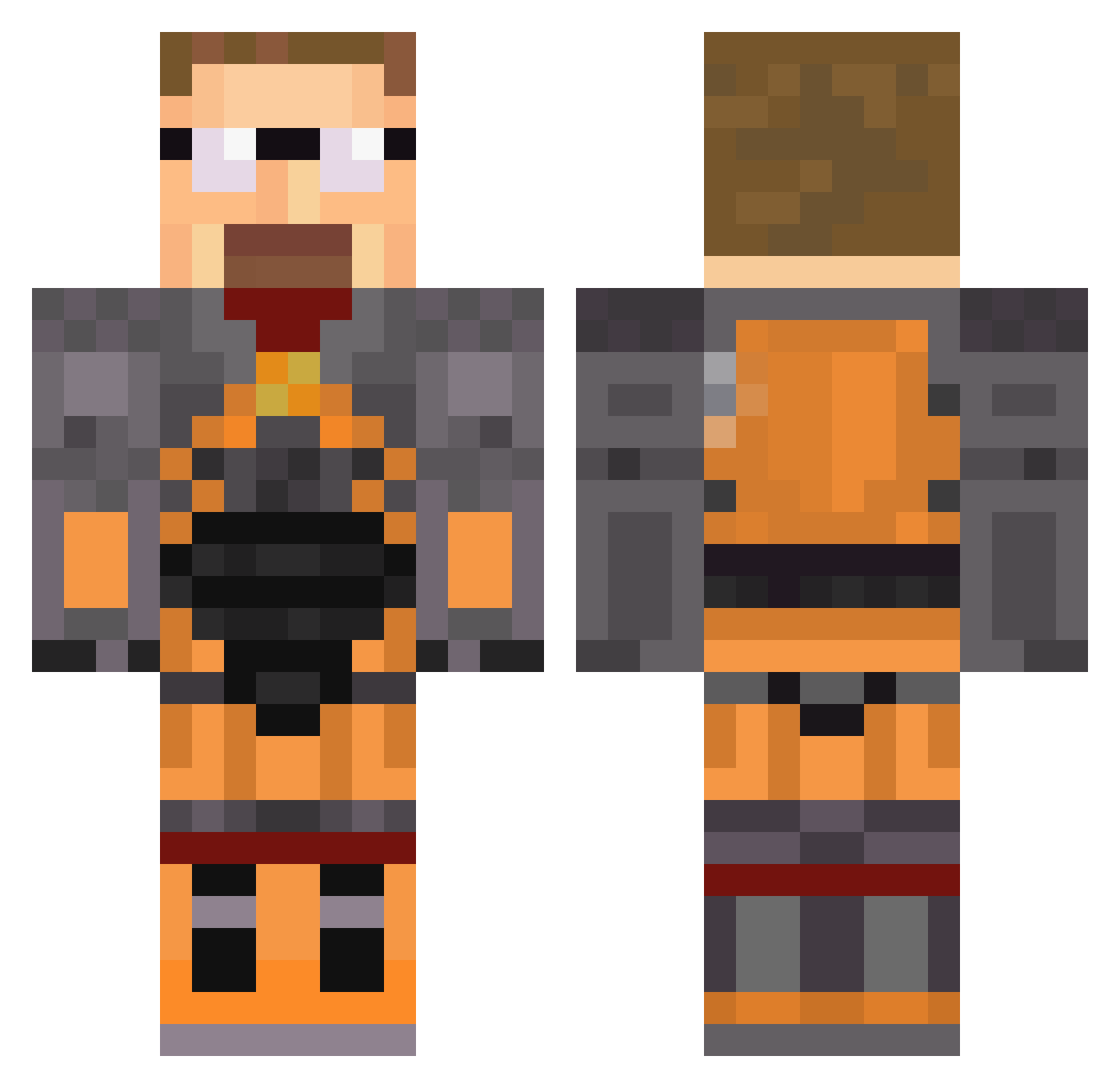 r21p3 Minecraft skin, front and back view