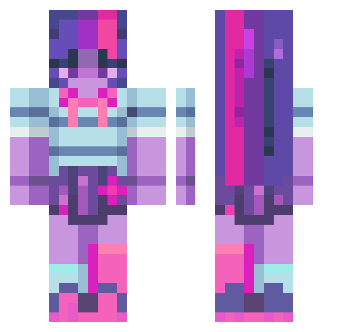 eladelley Minecraft skin, front and back view