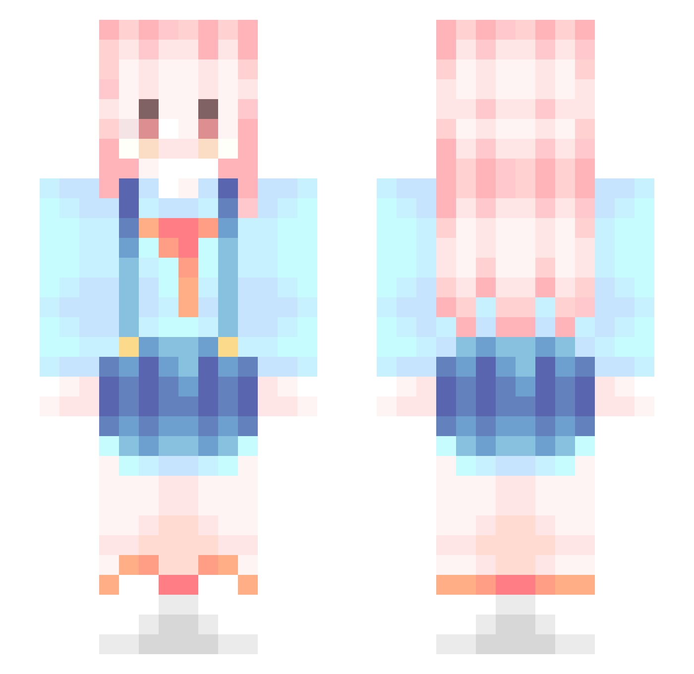 muxiaoan Minecraft skin, front and back view