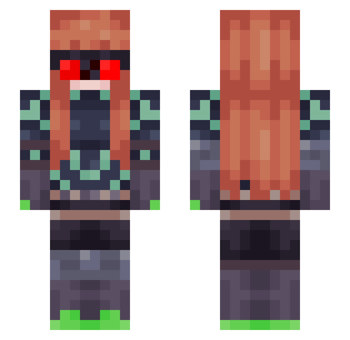 FaFix Minecraft skin, front and back view