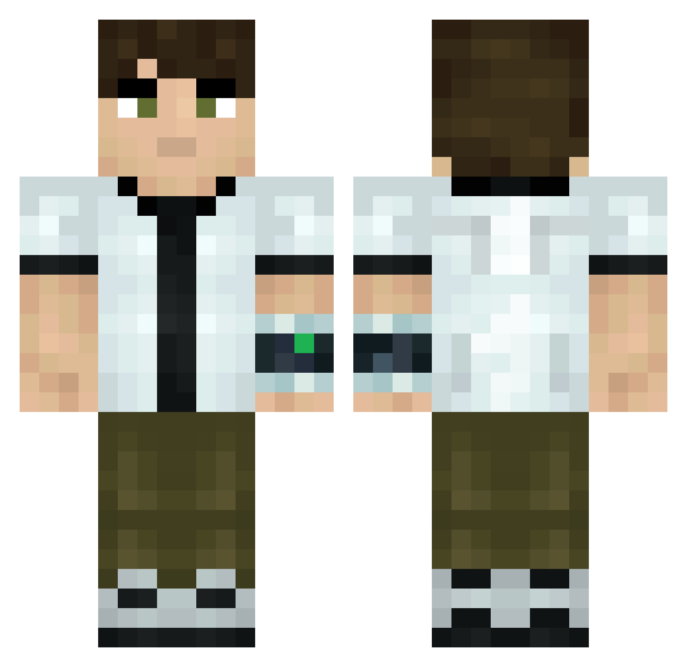 The_Vexx Minecraft skin, front and back view