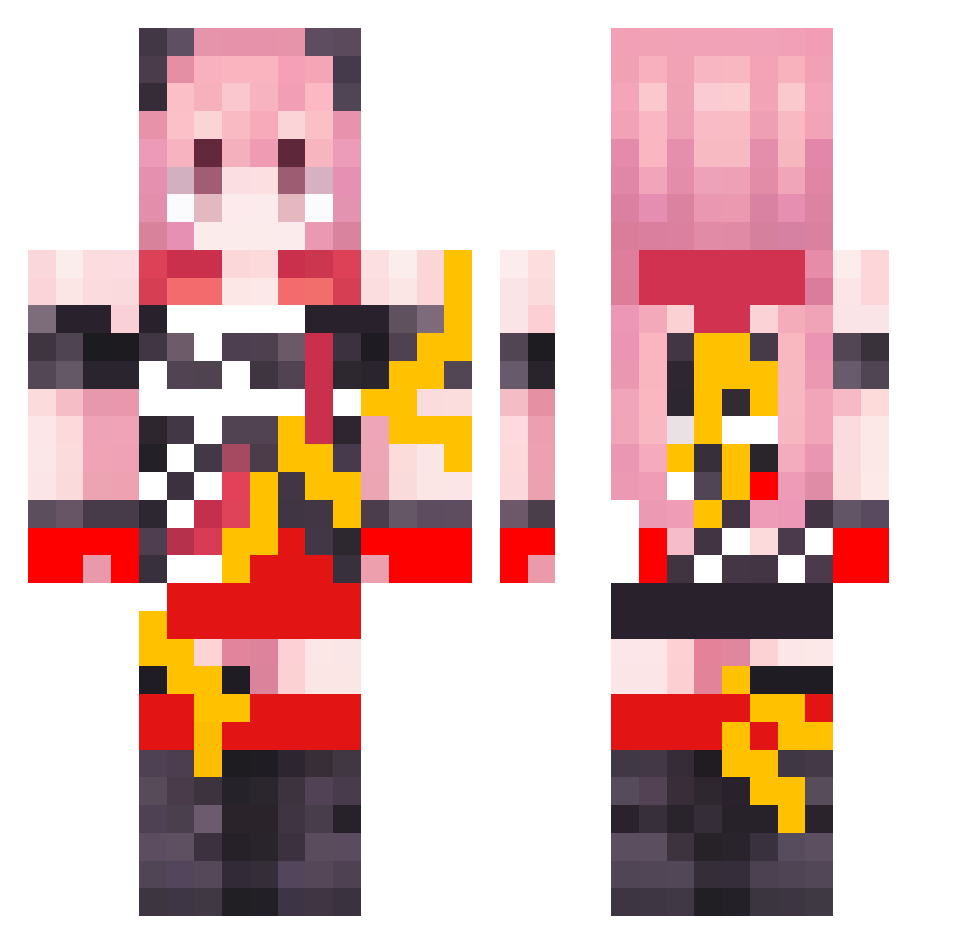 TABUNKAZE Minecraft skin, front and back view
