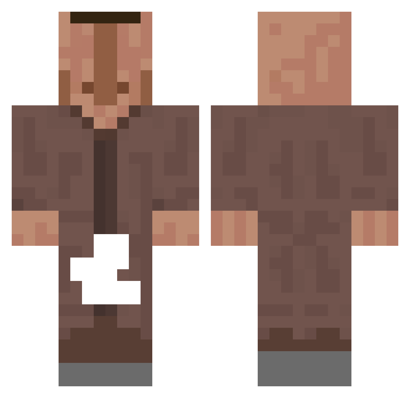 rederax_craft Minecraft skin, front and back view