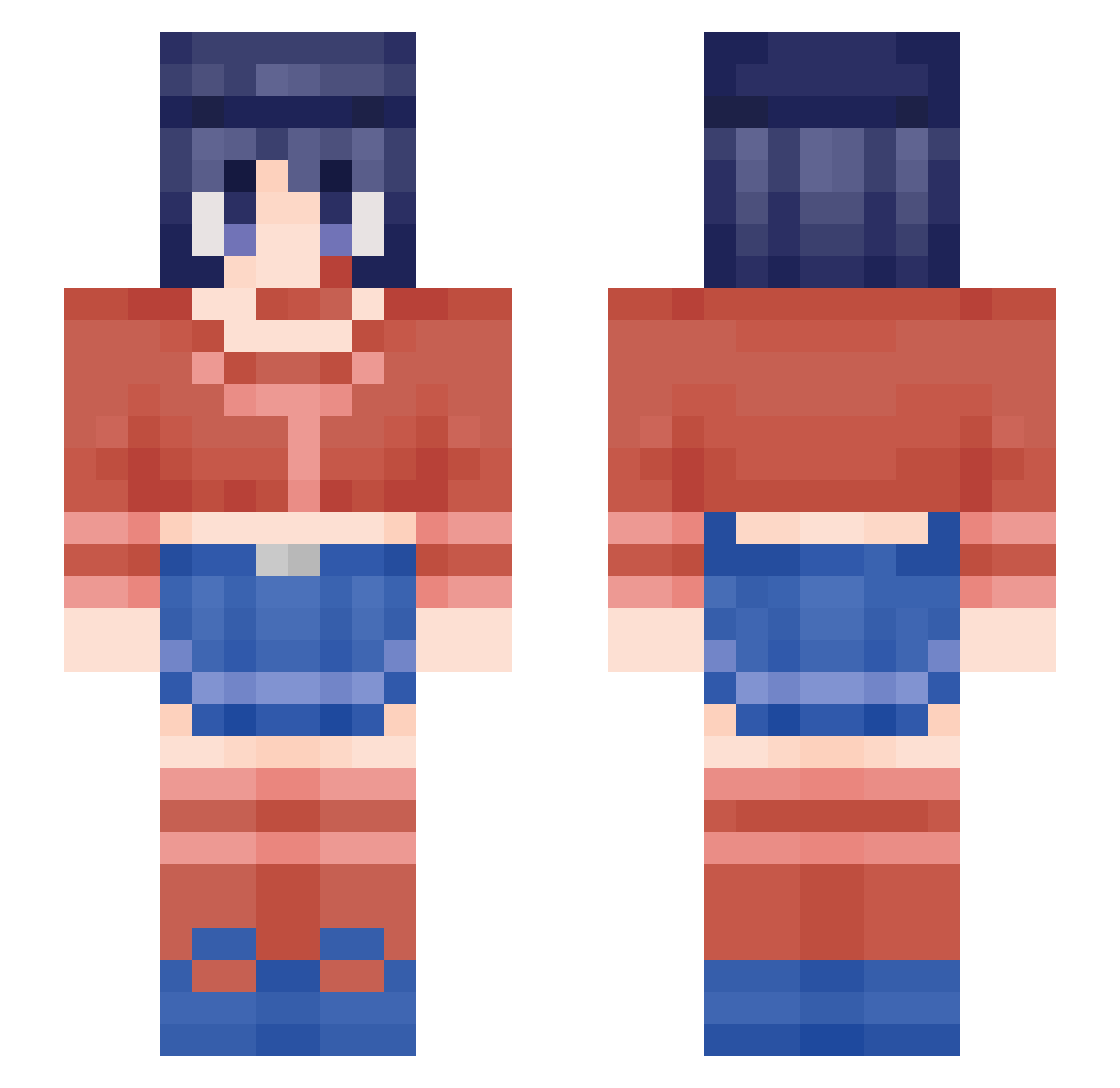 songge233 Minecraft skin, front and back view