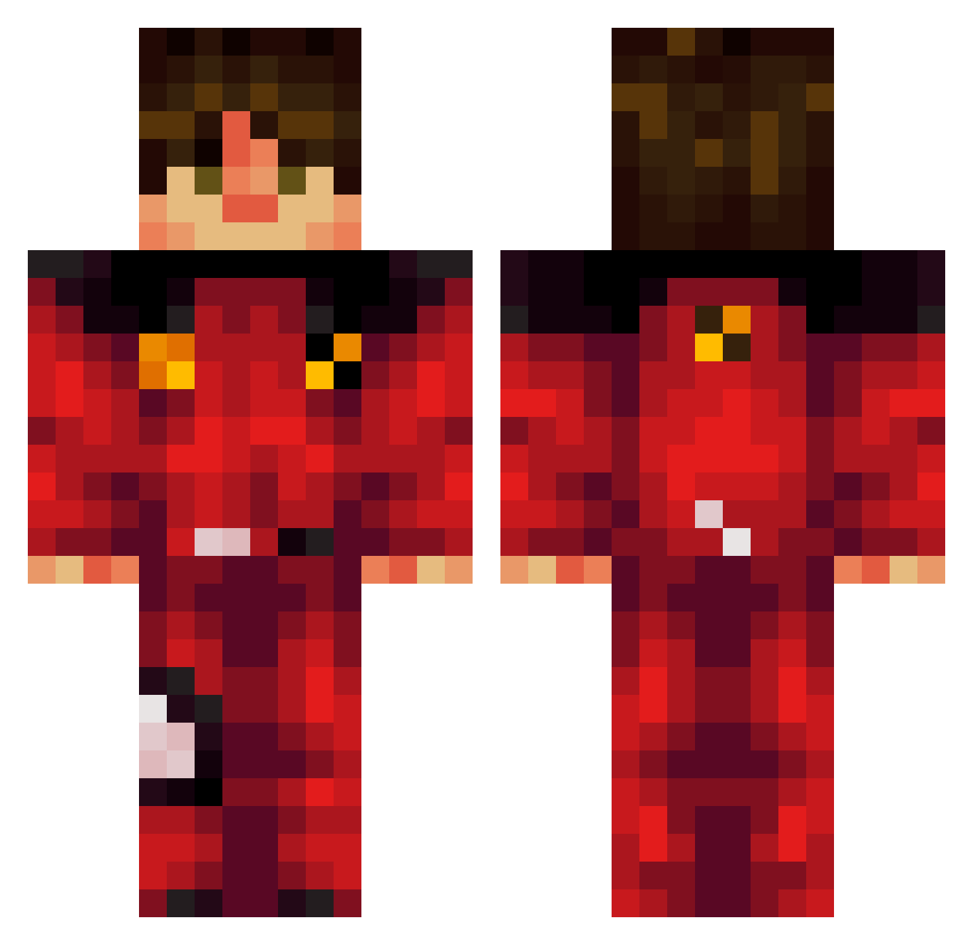 Defaultank Minecraft skin, front and back view