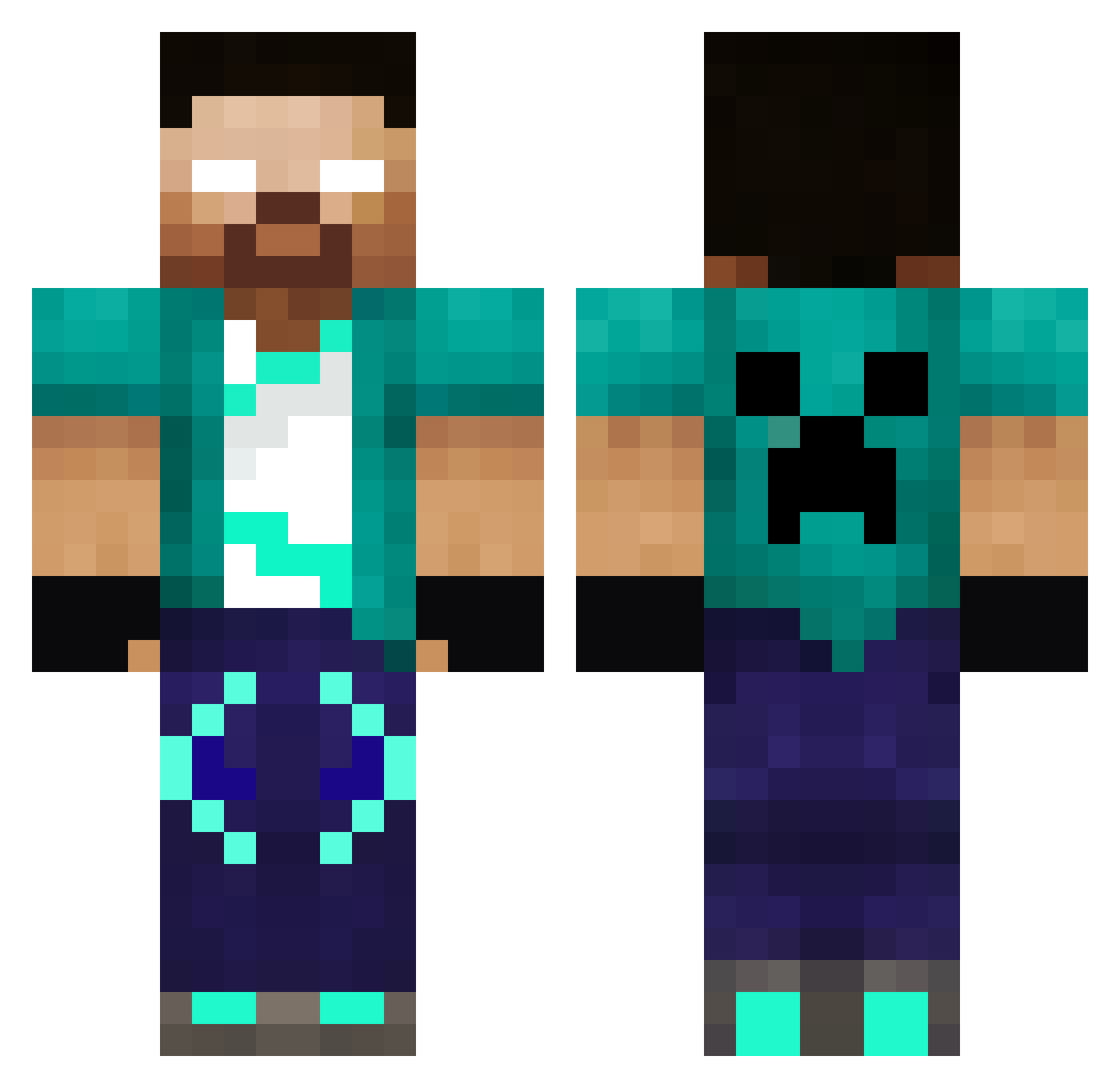Zangadou Minecraft skin, front and back view
