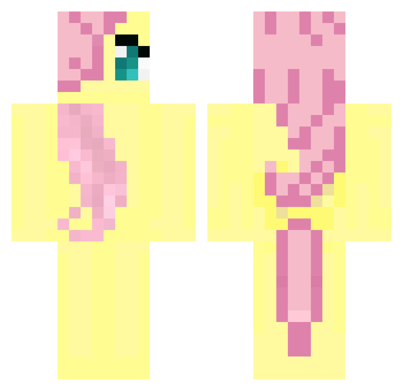 doritism Minecraft skin, front and back view