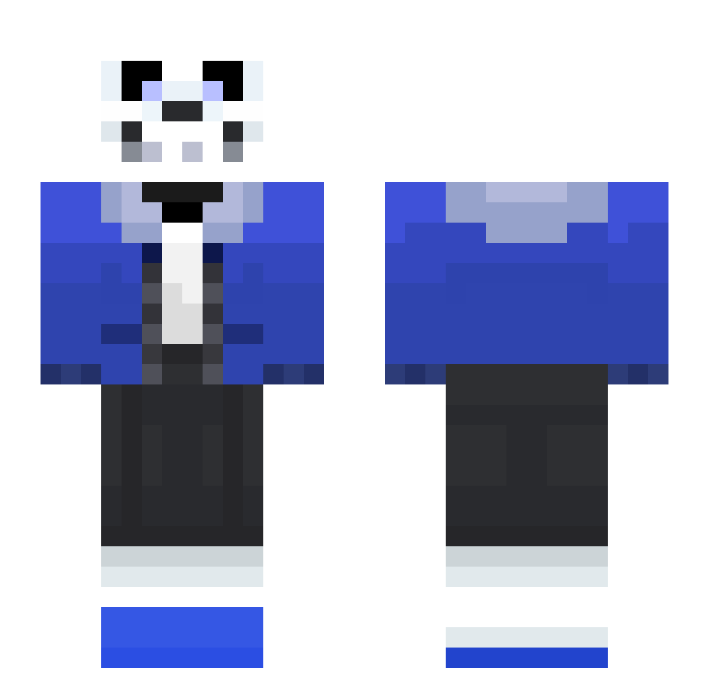 eeeeeeeeee99 Minecraft skin, front and back view