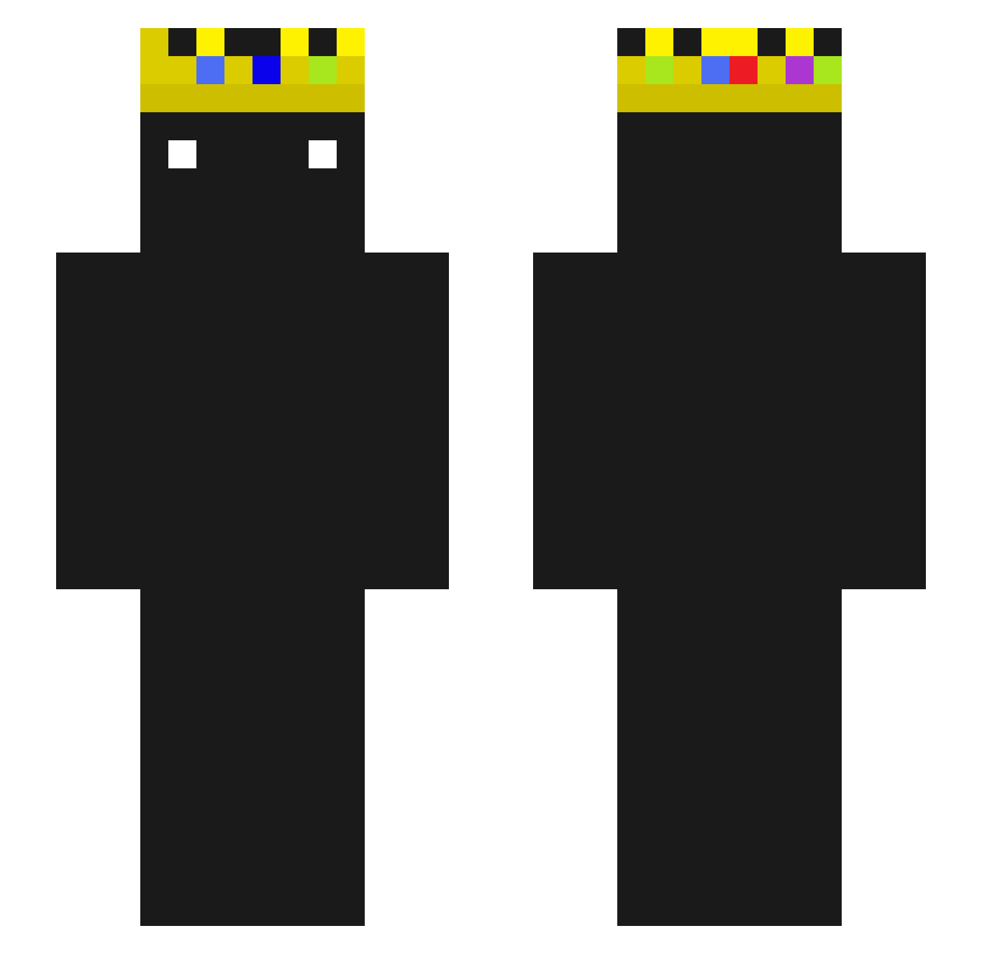 Zyn1ce Minecraft skin, front and back view