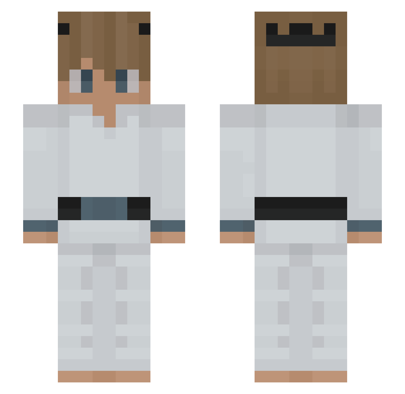 Melonov Minecraft skin, front and back view