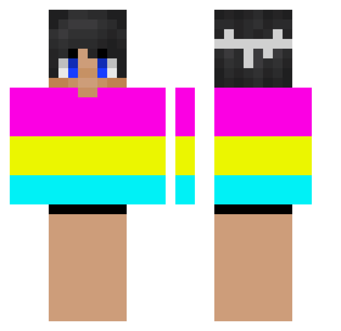 Louted Minecraft skin, front and back view