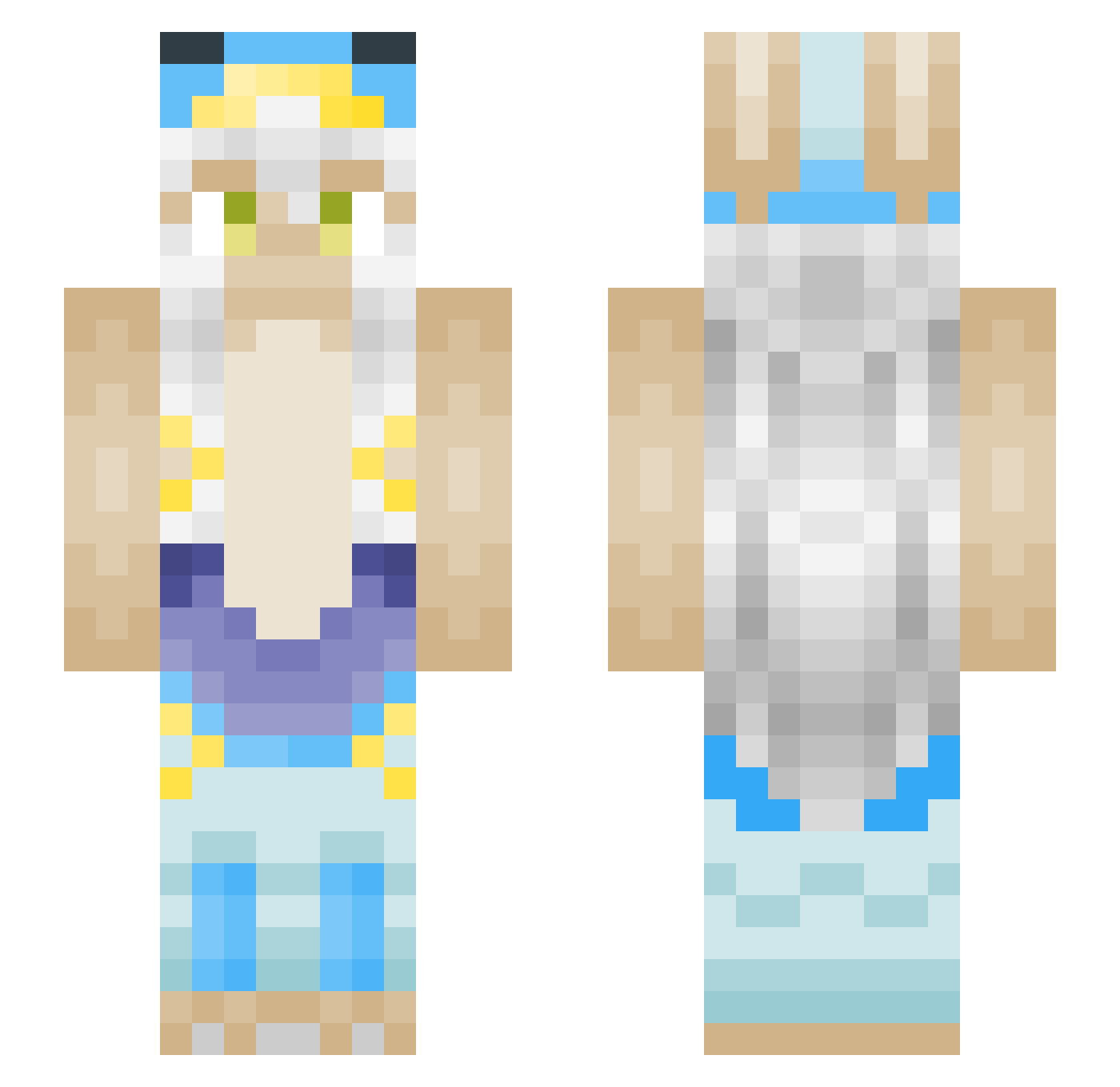 danisaiyajin Minecraft skin, front and back view
