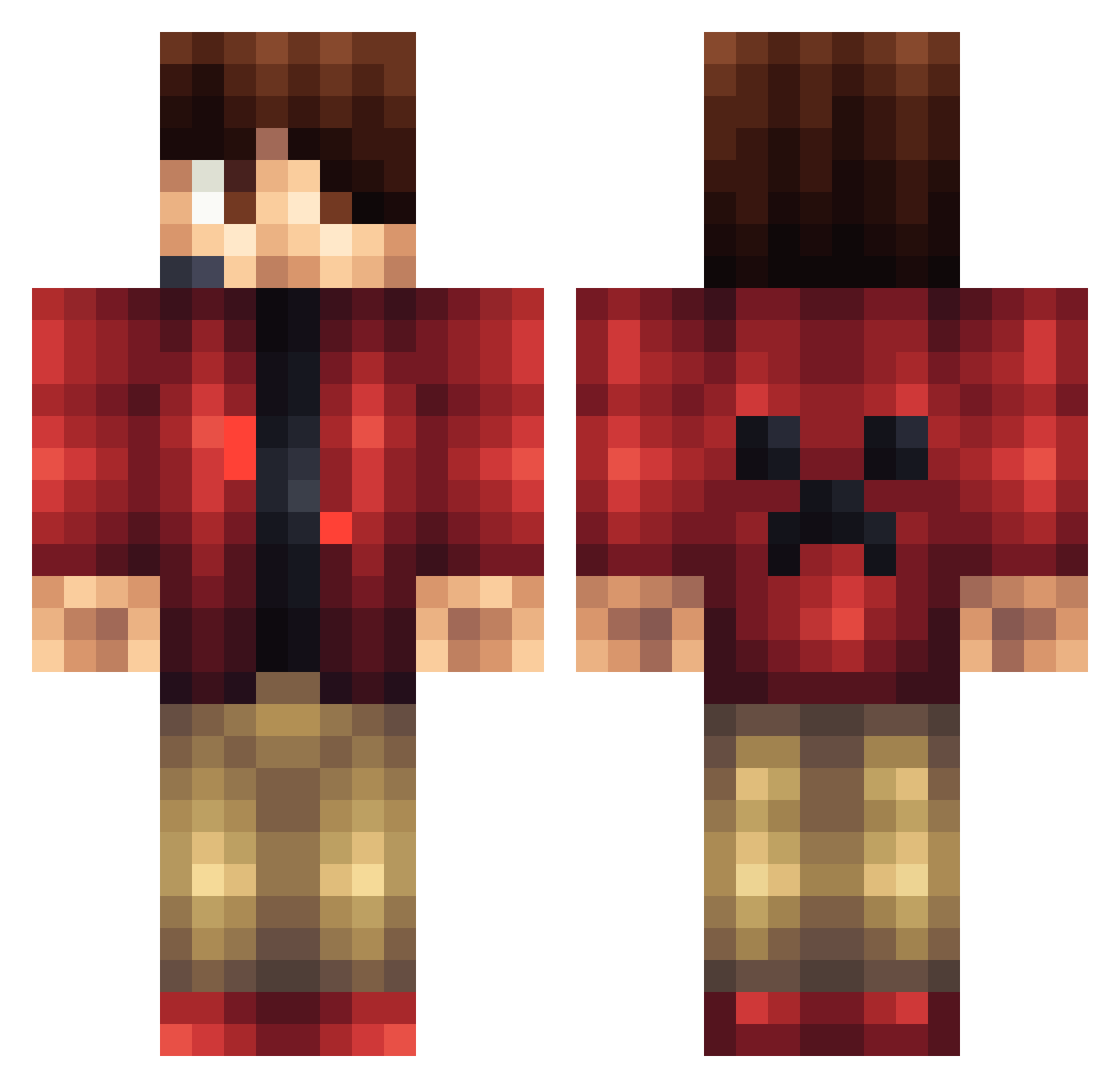 AndauerndJoghurt Minecraft skin, front and back view
