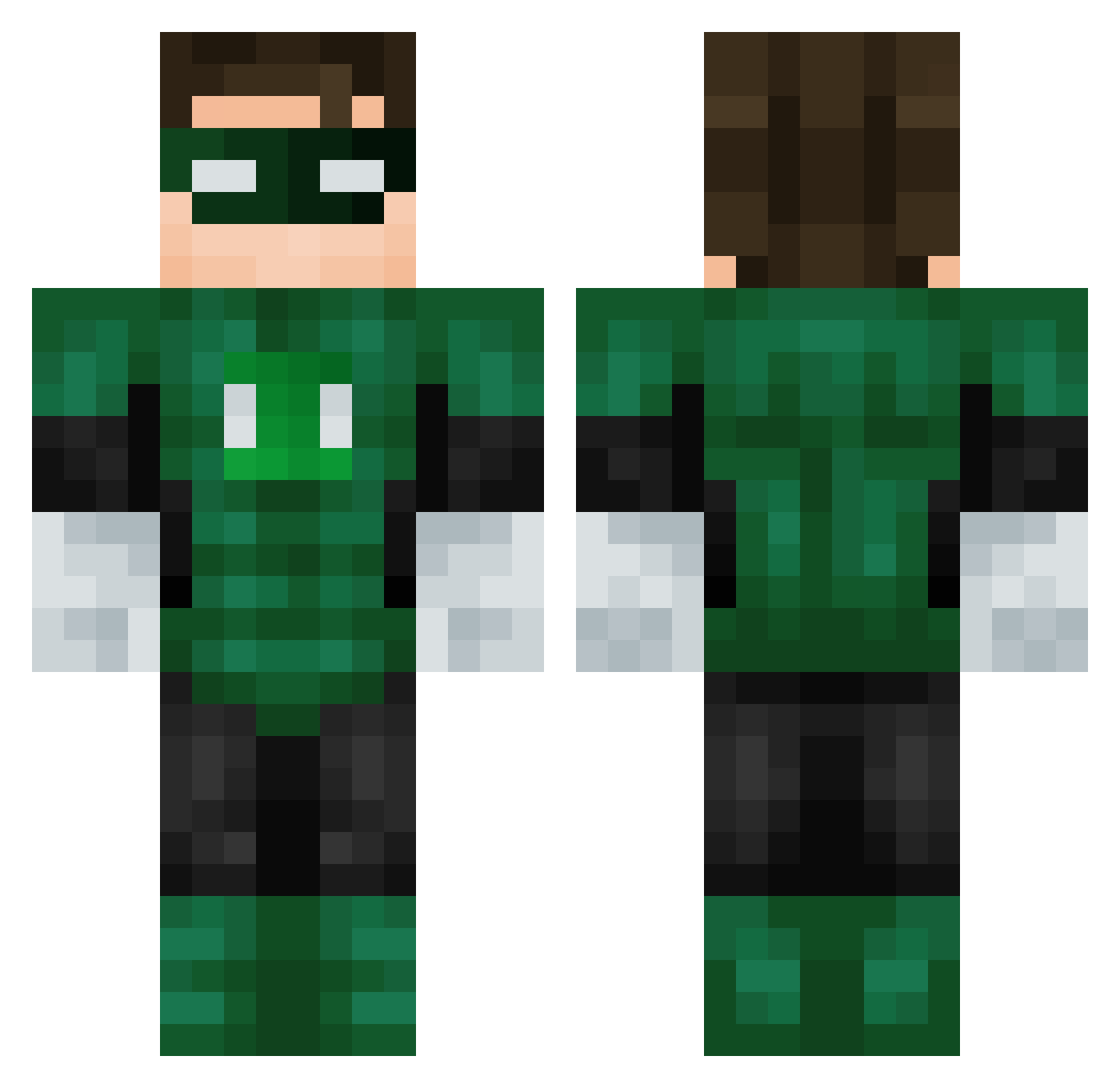 MuscleHedz Minecraft skin, front and back view