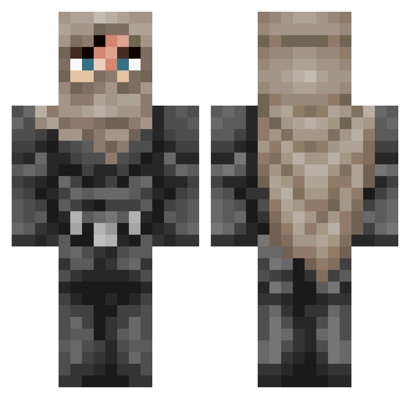 striker_X55 Minecraft skin, front and back view