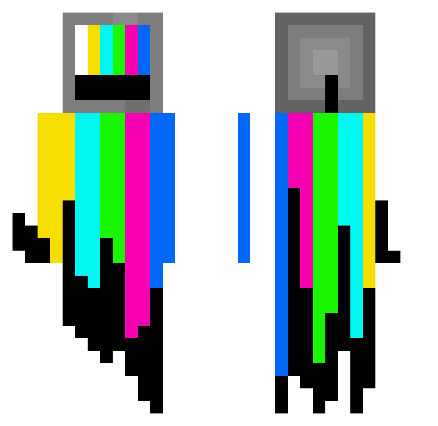 Ownahoe1504 Minecraft skin, front and back view