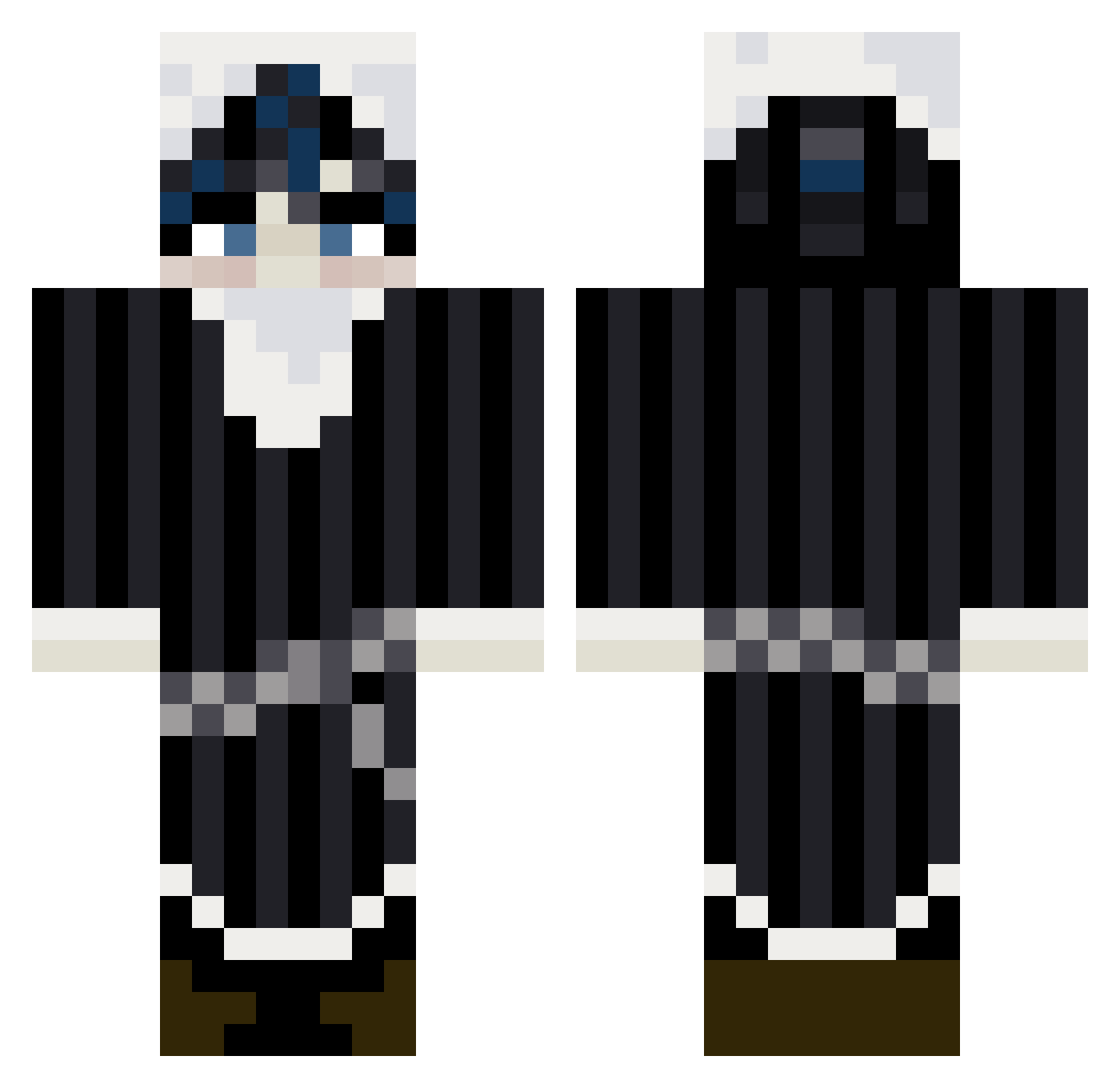 SmokeyTheMonkey Minecraft skin, front and back view
