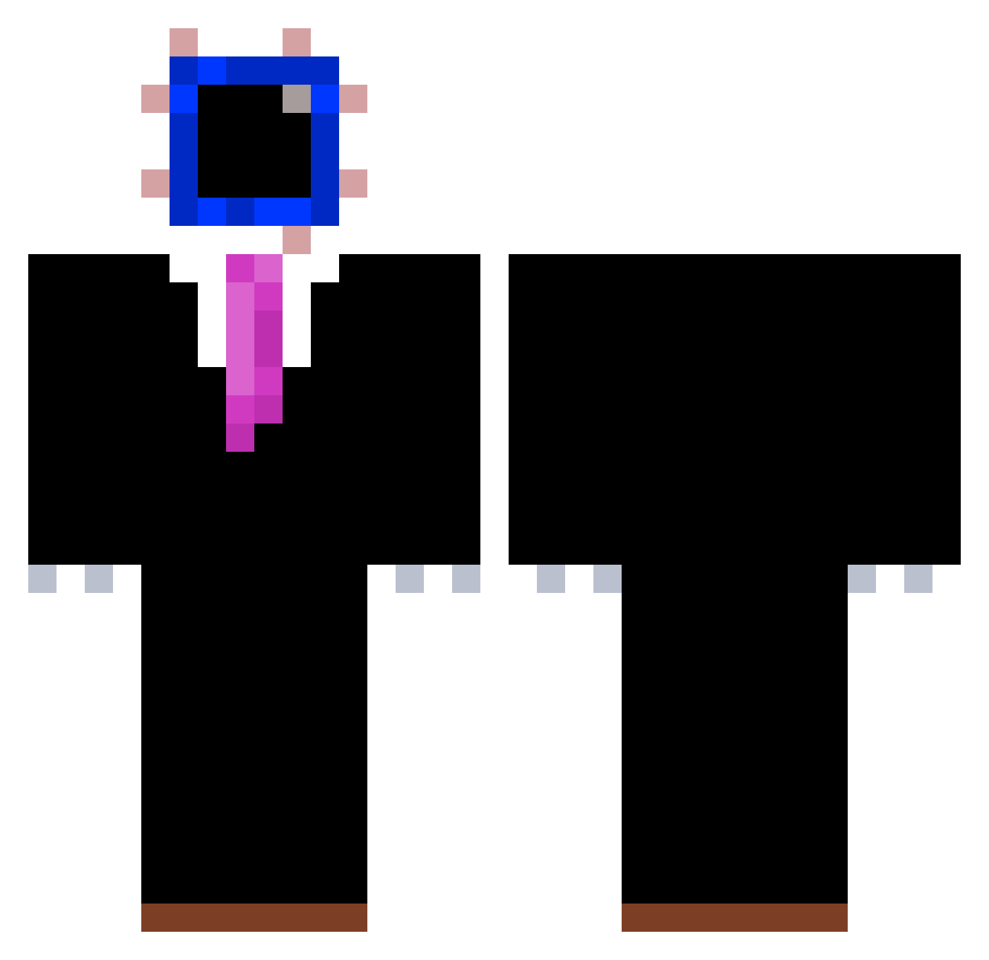 TinoisMe Minecraft skin, front and back view