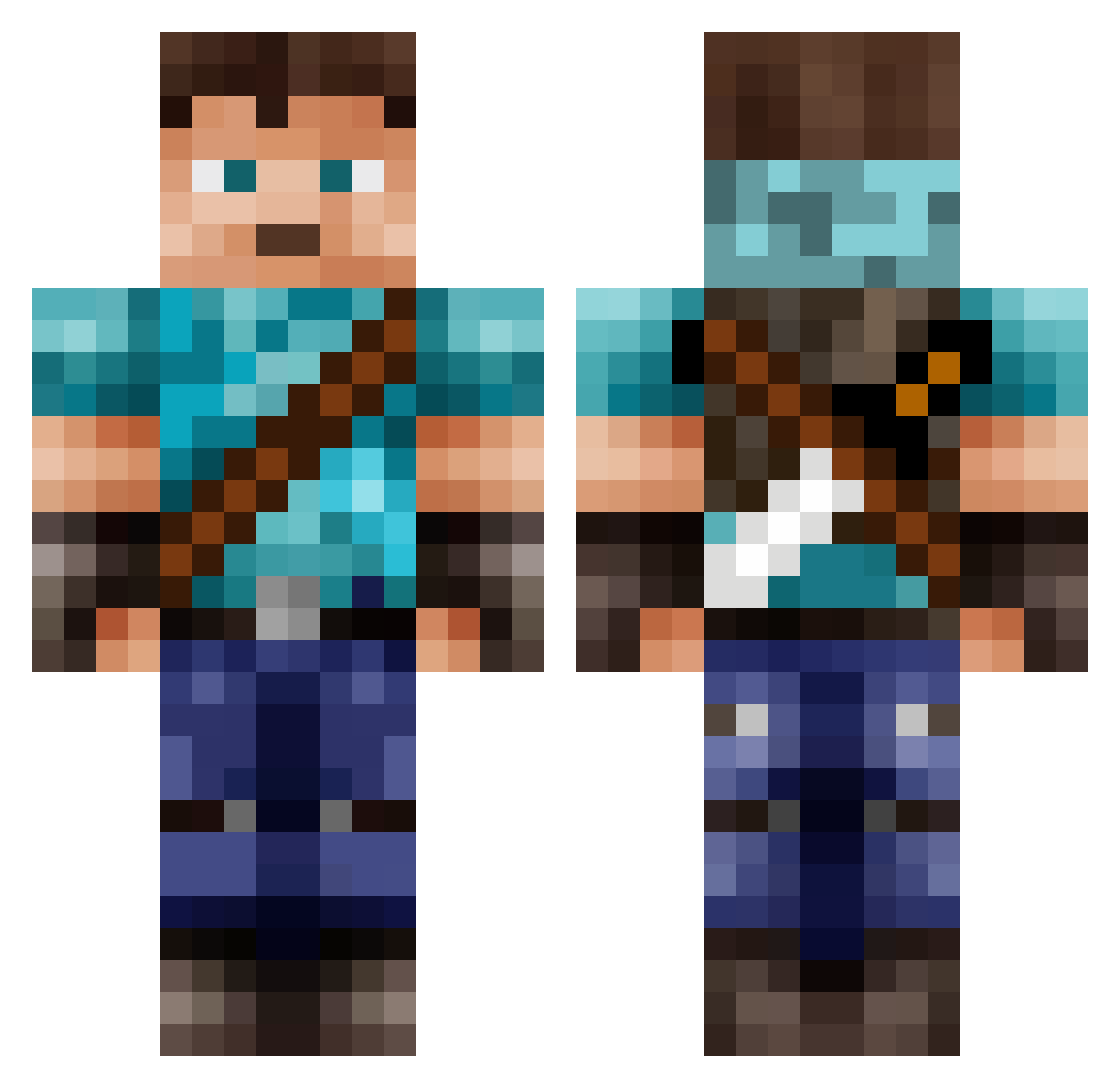 AJ0400 Minecraft skin, front and back view