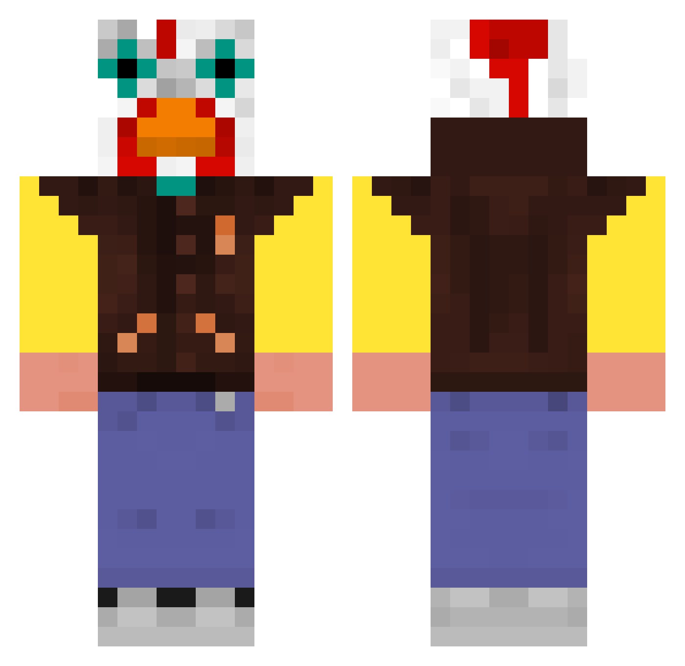 Phantoms Minecraft skin, front and back view