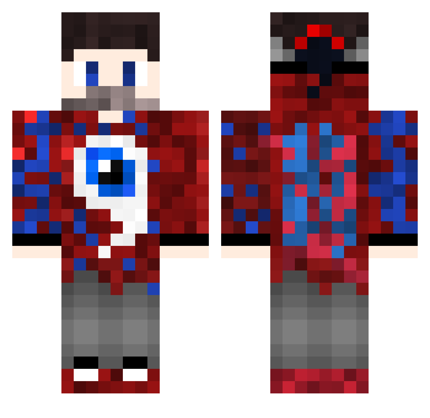 FU5ION Minecraft skin, front and back view