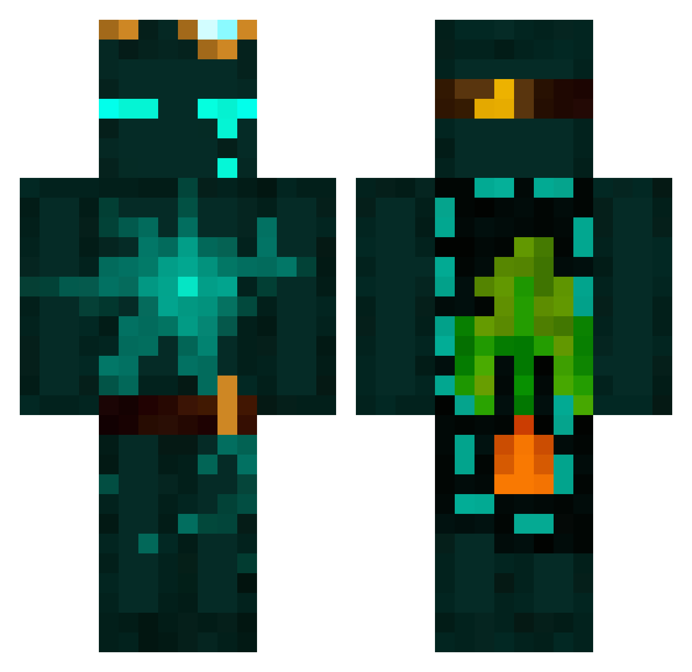 Teiizo Minecraft skin, front and back view